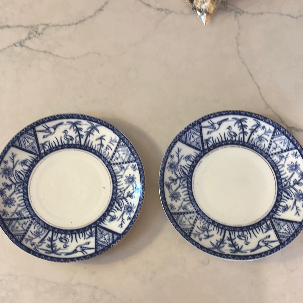 Rare antique Stork plates by Asbury